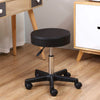 Round Rolling Stool PU Leather Height Adjustable Swivel Drafting Work SPA Salon Stools Chair with Wheels Black