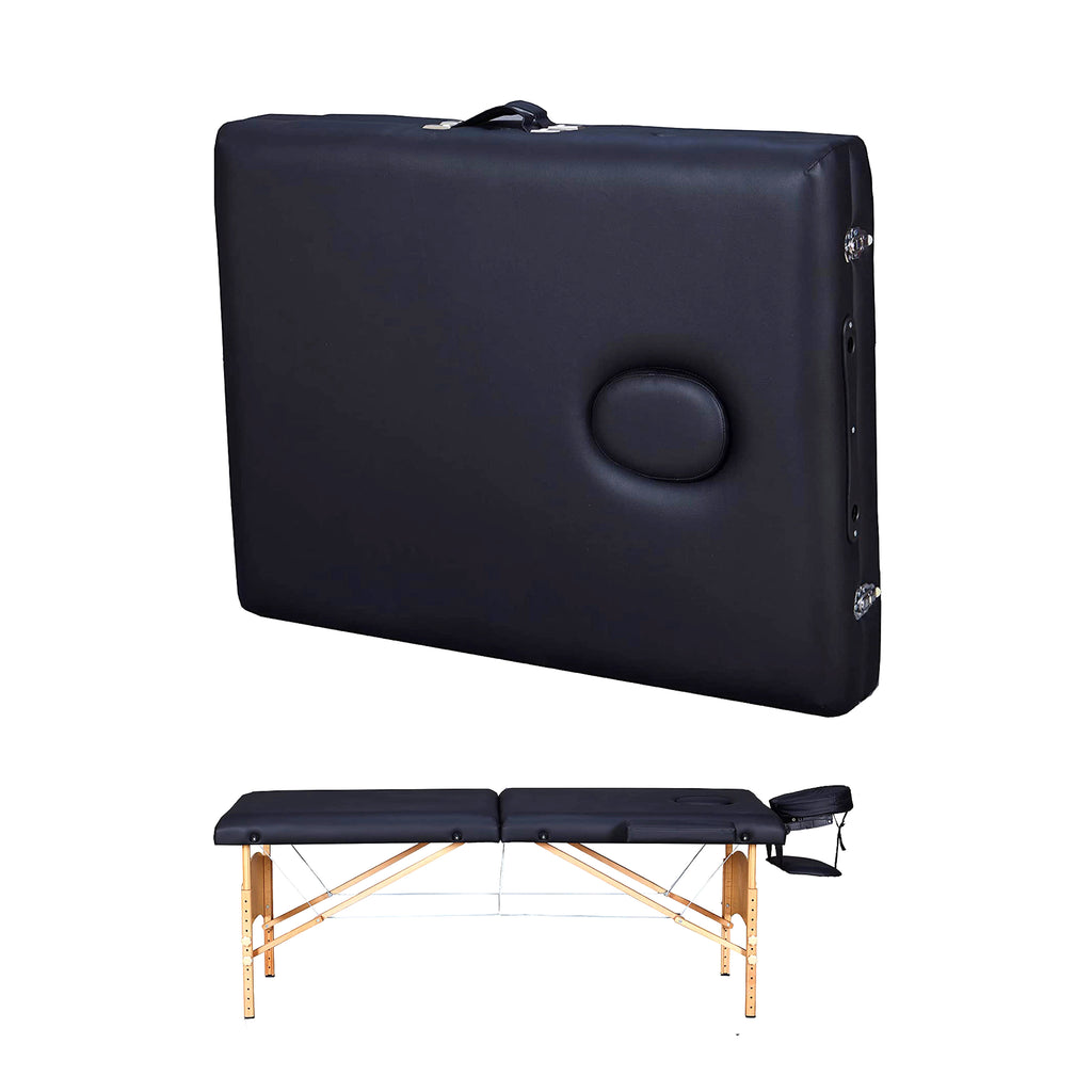 Portable Folding Massage Table with Carrying Case - Black